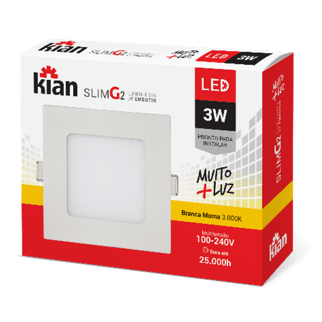 Luminaria-de-Embutir-Kian-Quadrado-LED-Slim-G2-Alt--2cm-Comp--83cm-Larg--83cm-3W-3000K-Amarela-1623273
