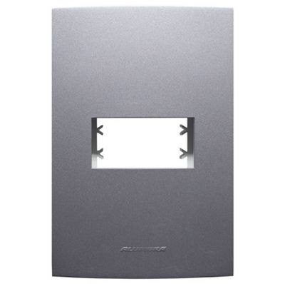 Placa-4x2-c--Suporte-p--1-Modulo-Inova-Pro-Class-Grafite-Alumbra-1759078