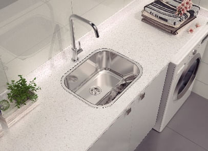 Tanque de Encaixe Hera em Inox Polido 30L 50x40cm c/ Válvula Tramontina