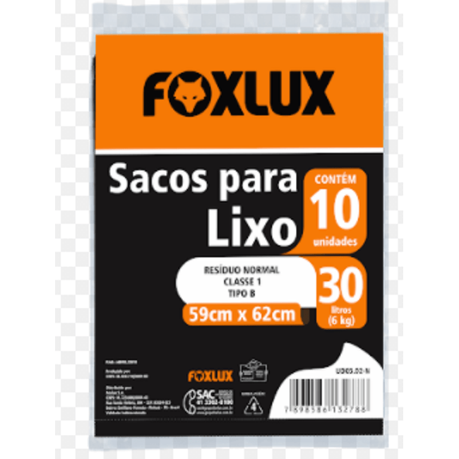 Saco-De-Lixo-30l-10-Pecas-Preto-Almofadado-Foxlux-1782690