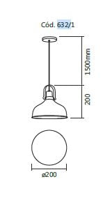 Pendente de Alumínio Spotline com Cabo Ajustável de 1.5m Preto e Cobre Oxford