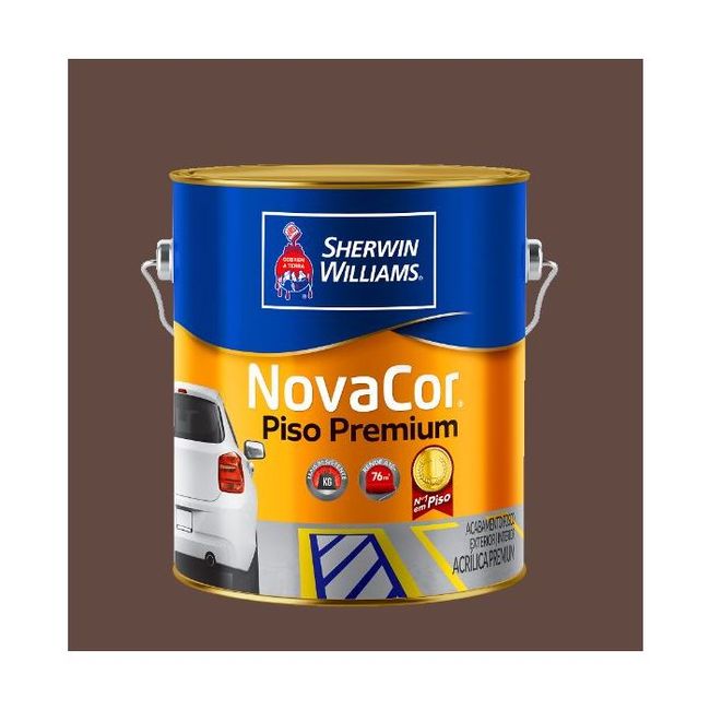 Tinta Novacor acrílico piso liso 3,6 litros marrom Sherwin Williams