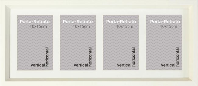 Porta retrato 4 janelas 10x15cm Windows branco Infinity