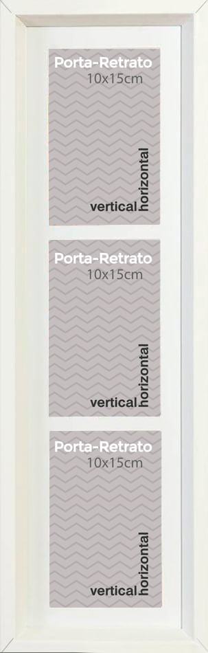 Porta retrato 3 janelas 10x15cm Windows branco Infinity