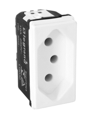 Módulo Tomada De Energia 2 Polos 10a Branco Pial Pop Legrand