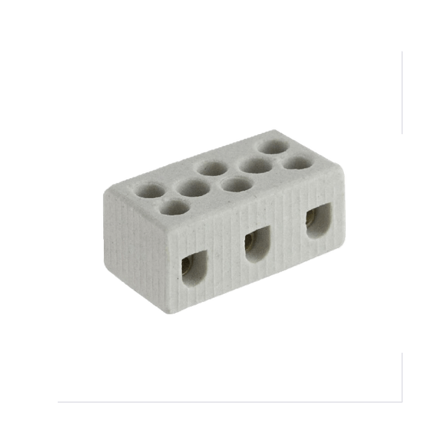 Conector Porcelana Tripolar 6Mm Ct01Pc Bricopack