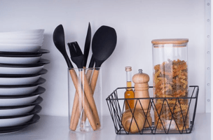 Espátula Reta de Silicone Preto Oikos