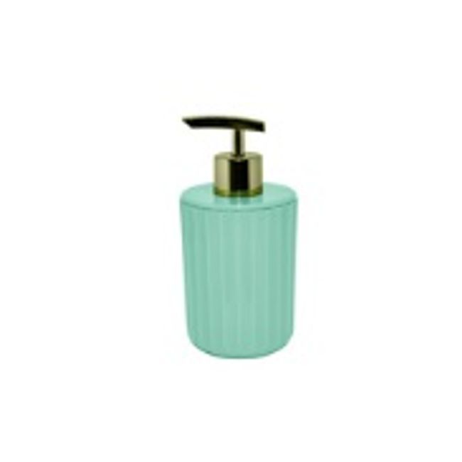 Porta-sabonete-liquido-para-bancada-de-Poliestireno-Verde-menta-Groove-Ou-1740253