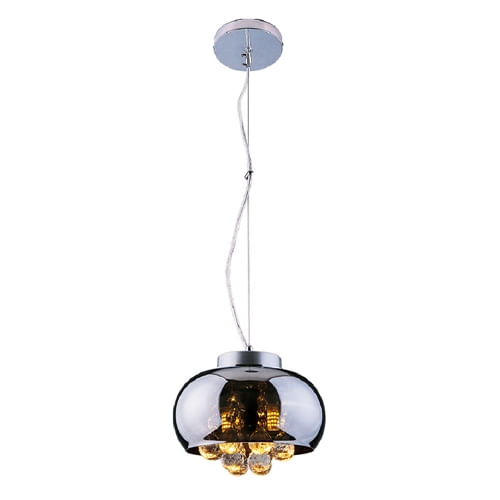 Lustre Pendente Cristal Attractive Mini 21cm 2 Lâmpadas Cromado Startec