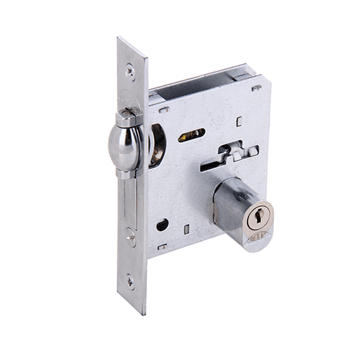 Fechadura Externa c/ Trinco, Rolete e Lingueta 45mm Cromado Escovado Arouca