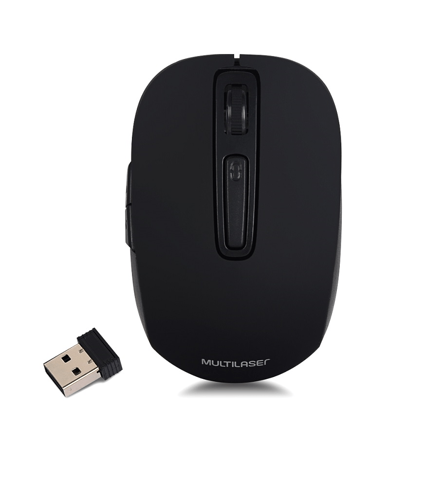 Mouse s/ Fio USB 2,4GHz Lítio Preto Multilaser