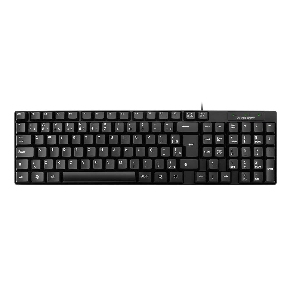 Teclado Básico Slim USB Preto Multilaser
