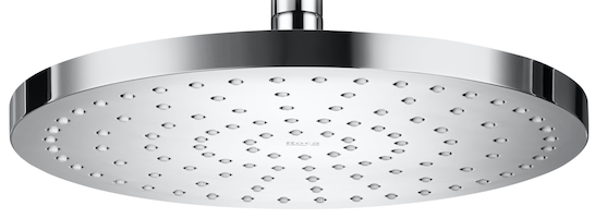 Chuveiro com braço de teto redondo 25cm cm Rainsense Cromado Roca