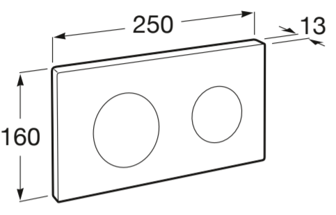 Placa de Acionamento PL10 3/6L Cromado Roca