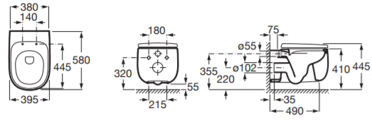 Vaso Sanitário Convencional Suspenso Rimless Beyond Beige Roca