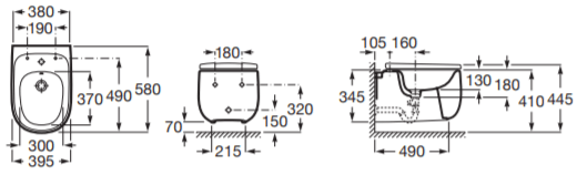 Bidê Beyond Suspenso c/ 1 Furo Beige Roca
