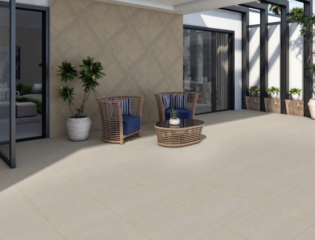 Porcelanato Metrópole Bege Hard Porto Ferreira Fosco Retificado Comp: 63,5 cm. X Larg: 63,5 cm. Bege