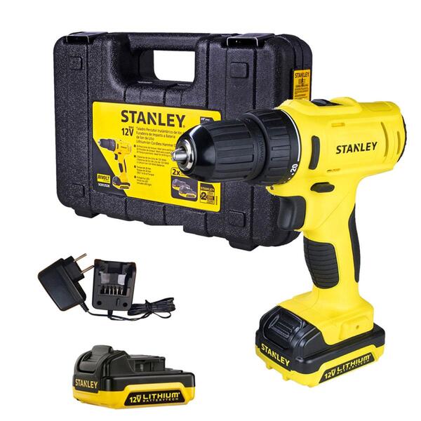 Parafusadeira/Furadeira de Impacto 12V c/ 2 Baterias e Maleta Stanley