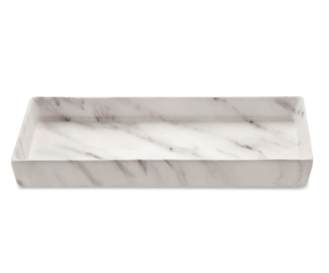 Bandeja Retangular em Cerâmica Mármore Mart