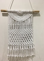 Macrame 3 de Parede Branco 30X45cm