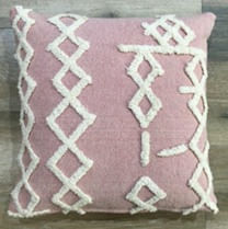 Capa de Almofada de Algodão Tufada 45X45cm Rosa