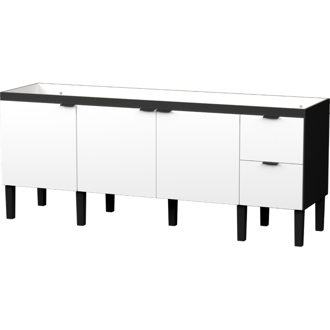Gabinete Para Cozinha Em Madeira Colibri 194Cm Preto E Branco Cozimax