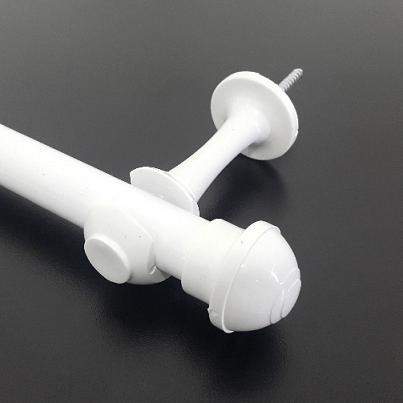 Kit varão para cortina 19mmx2m aço branco Pratic Line Perfitec