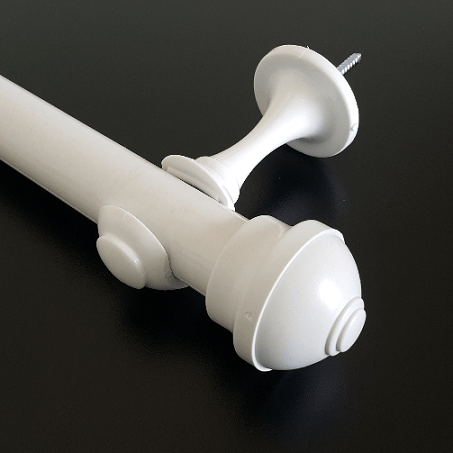 Kit varão para cortina 19mmx3m aço branco Pratic Line Perfitec