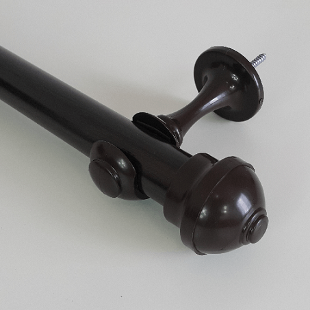 Kit varão para cortina 19mmx3m aço tabaco Pratic Line Perfitec