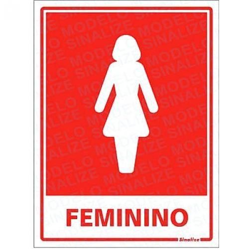 Placa em Poliestireno 15x20cm Sanitário Feminino Sinalize