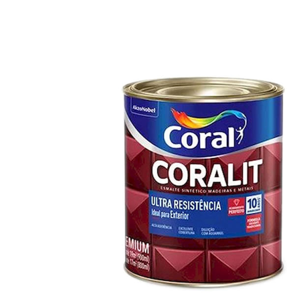 Esmalte Sintético Alto Brilho Coralis Ultraresistência 900mL Branco Coral