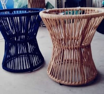 Mesa em Corda Nautica Pintura Eletroestática Tampo de Vidro 90cm de Diametro Geroma Monteiro Gouveia