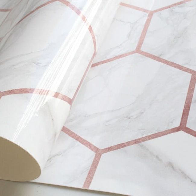Adesivo de Azulejo 45x60cm Mármore Rose Gold Grudado