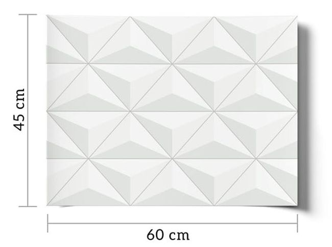 Adesivo de Azulejo 45x60cm 3D Triângulos Grudado