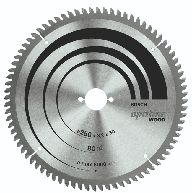 Disco-de-Serra-Cirular-Optiline-254X30mm-80D-Bosch-2349663