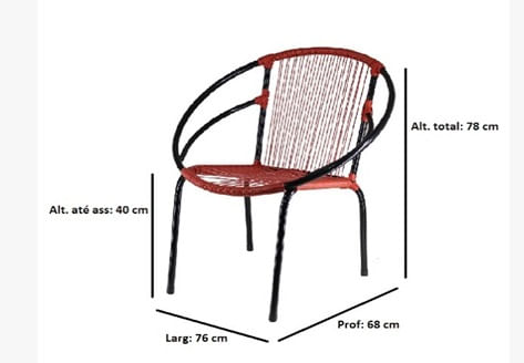 Cadeira Eclipse Adulta em Ferro Liso