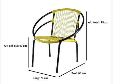Cadeira Eclipse Adulta em Ferro Liso