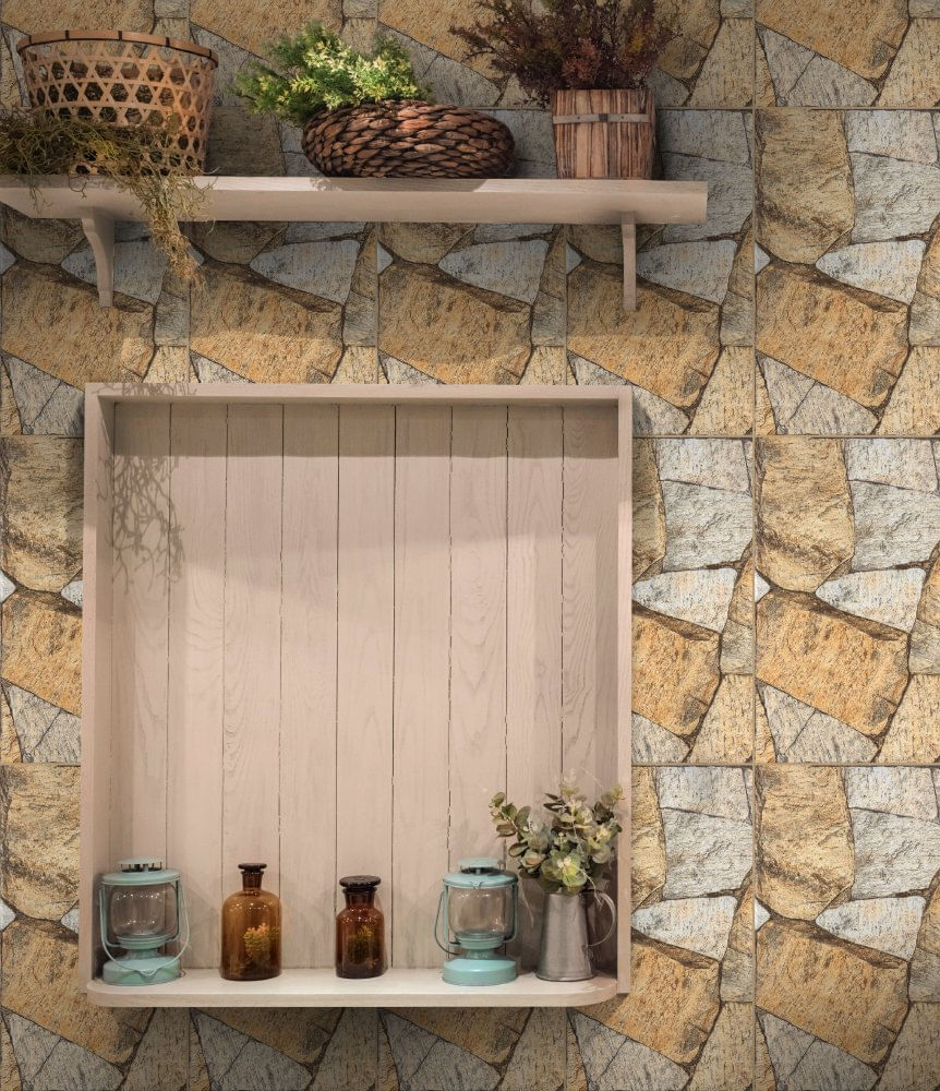 Revestimento de parede bold 33x57cm HD 57808 marrom Triunfo