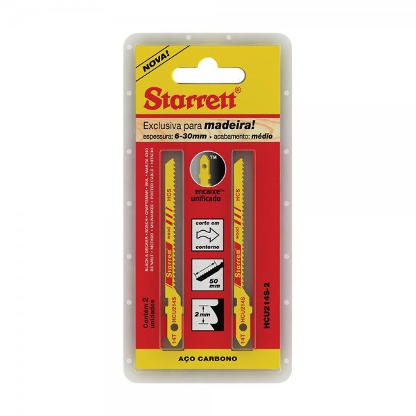 Lâmina de Serra Tico-Tico Carbono 82mm 14D HCU214S-2 02 Peças Starrett