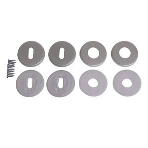 Conjunto de roseta para fechaduras e maçanetas de inox 19,5cm cromada Arouca