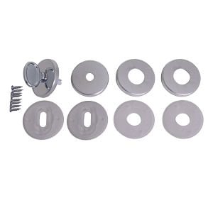 Conjunto de roseta para fechaduras e maçanetas de inox 19,5cm cromada Arouca