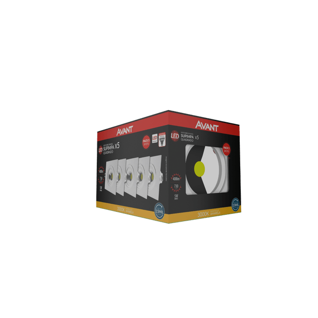 Kit-5-Spot-Led-Supimpa-Quadrado-Embutir-3000K-5W-Bivolt-Avant-2355183