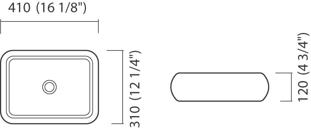 Cuba De Apoio Retangular 41X33Cm Branco Ica800 Icasa