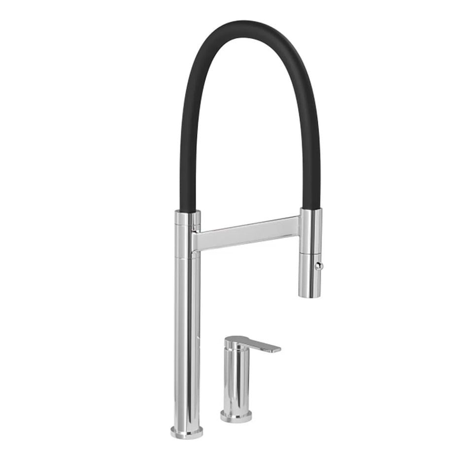 Misturador Monocomando De Mesa Para Cozinha Deca Colore Cromado E Preto Deca