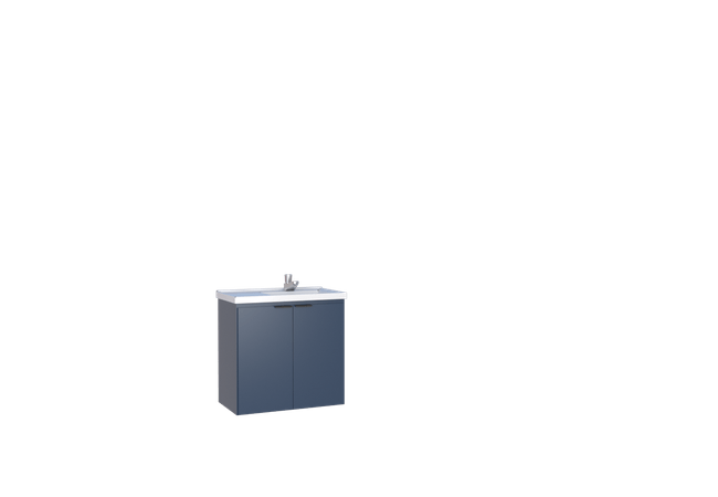 Toucador Para Banheiro Em Madeira Aster Azul 60Cm Com Lavatorio Cozimax