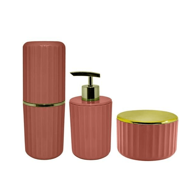 Kit Bancada de Banheiro Terracota Groove Ou