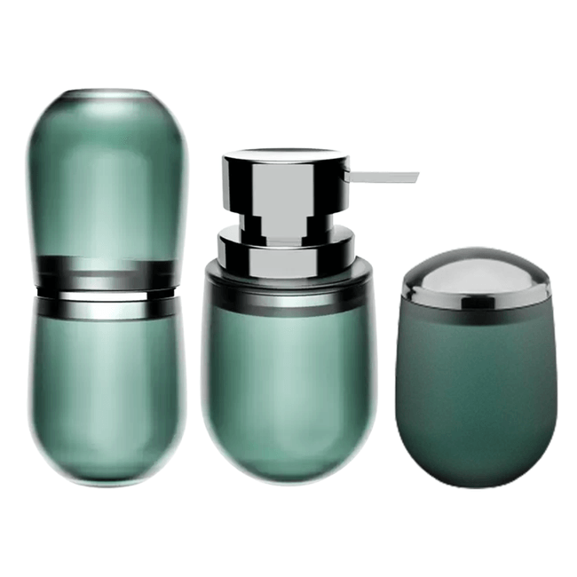 Kit de Bancada de Banheiro Verde Eucalipto Belly Soft Ou