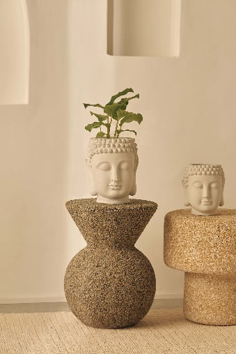 Cachepot Buda em cimento Mart