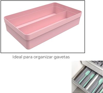 Organizador-de-gavetas-2-secoes-em-polipropileno-rosa-Linha---Logic-OU-1741004