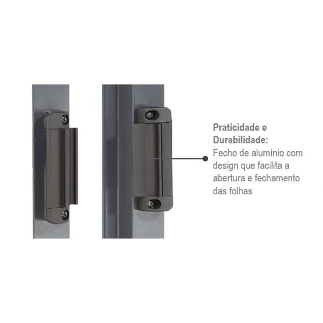 Janela veneziana 6 folhas Belfort 100x150x12cm com grade Sasazaki